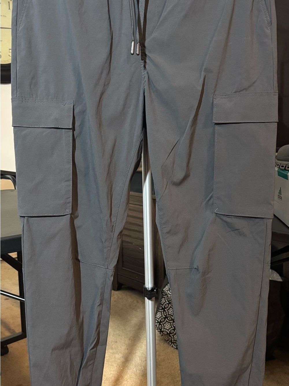 H&M Men's Charcoal Gray Cargo Pants with Utility Pockets